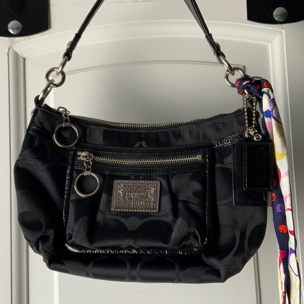 Coach Poppy Black Monogram Bag No L0926-14562